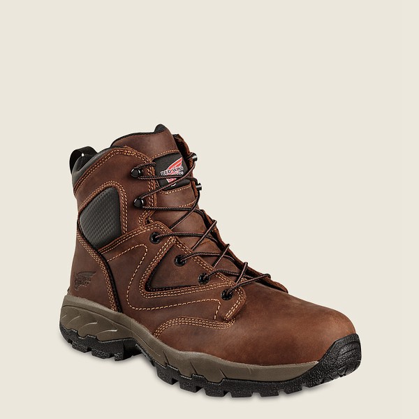 Mens Red Wing Truhiker - 6-inch Safety Toe - Hiking Boots Brown/Black - MXQ217806